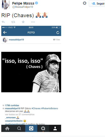 Felipe Massa homenajea al Chavo