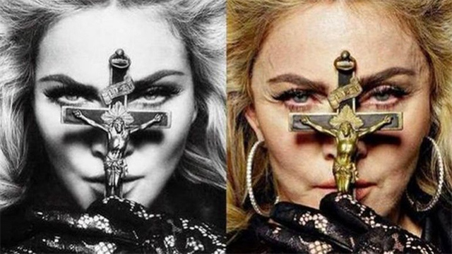 Madonna comparativa sin Photoshop 2