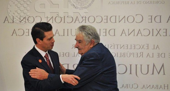 Peña Nieto y José Mujica, presidente de Uruguay