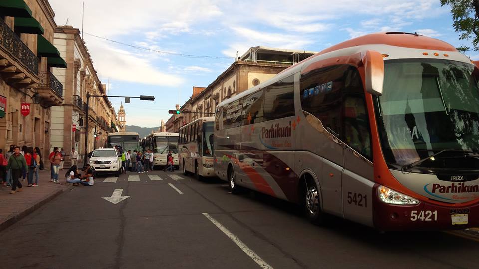 bloqueo autobuses centro morelia