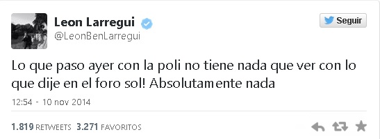 león larregui twitter todo bien arresto