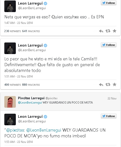 león larregui vs latin grammys tuits 2