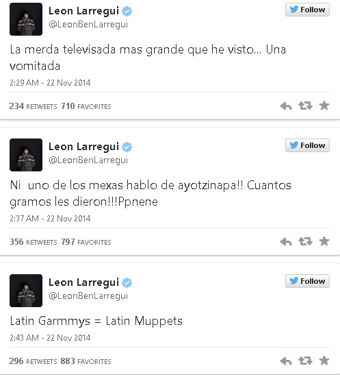 león larregui vs latin grammys tuits 3