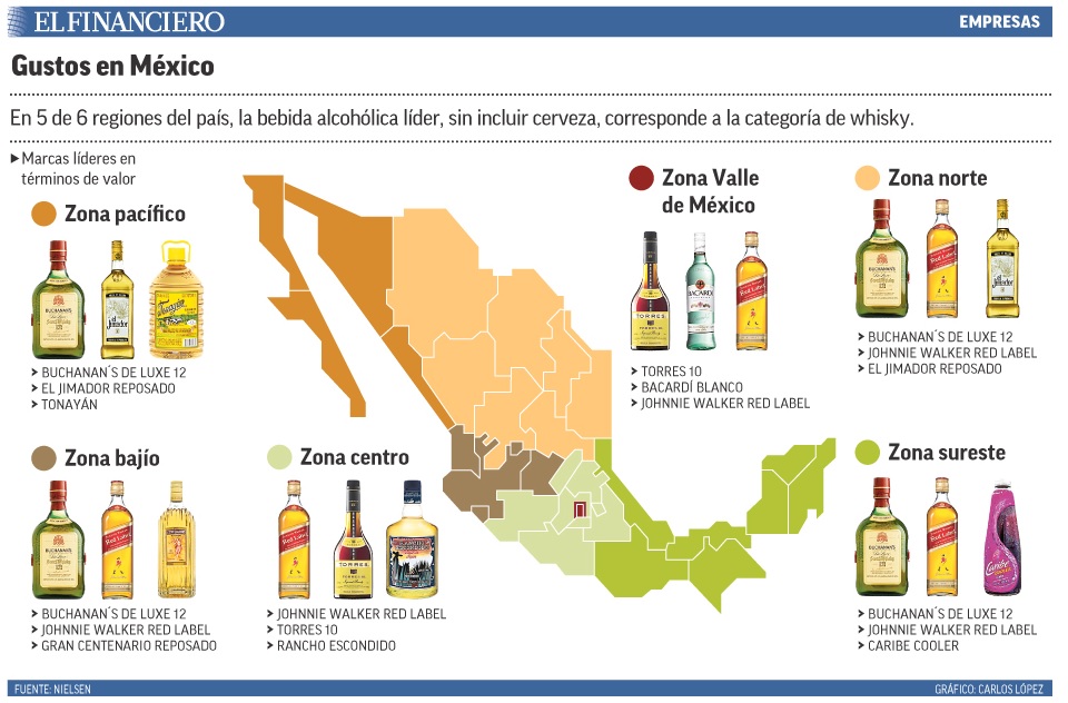 mapa méxico bebidas alcohol