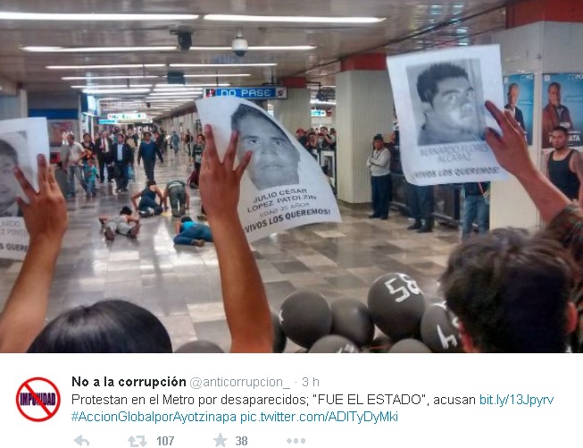 megamarcha df ayotzinapa metro