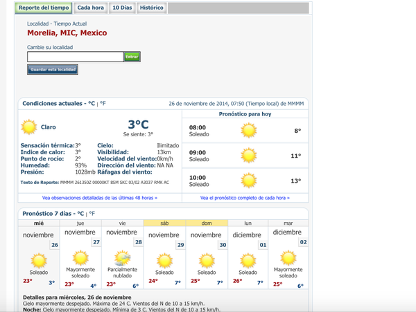 morelia frío temperatura