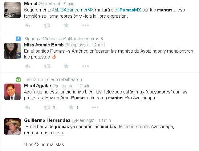 pumas vs america manta ayotzinapa reacciones