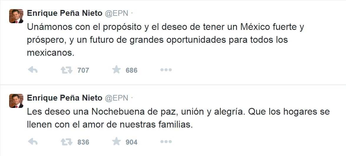 Peña Nieto tuits Nochebuena