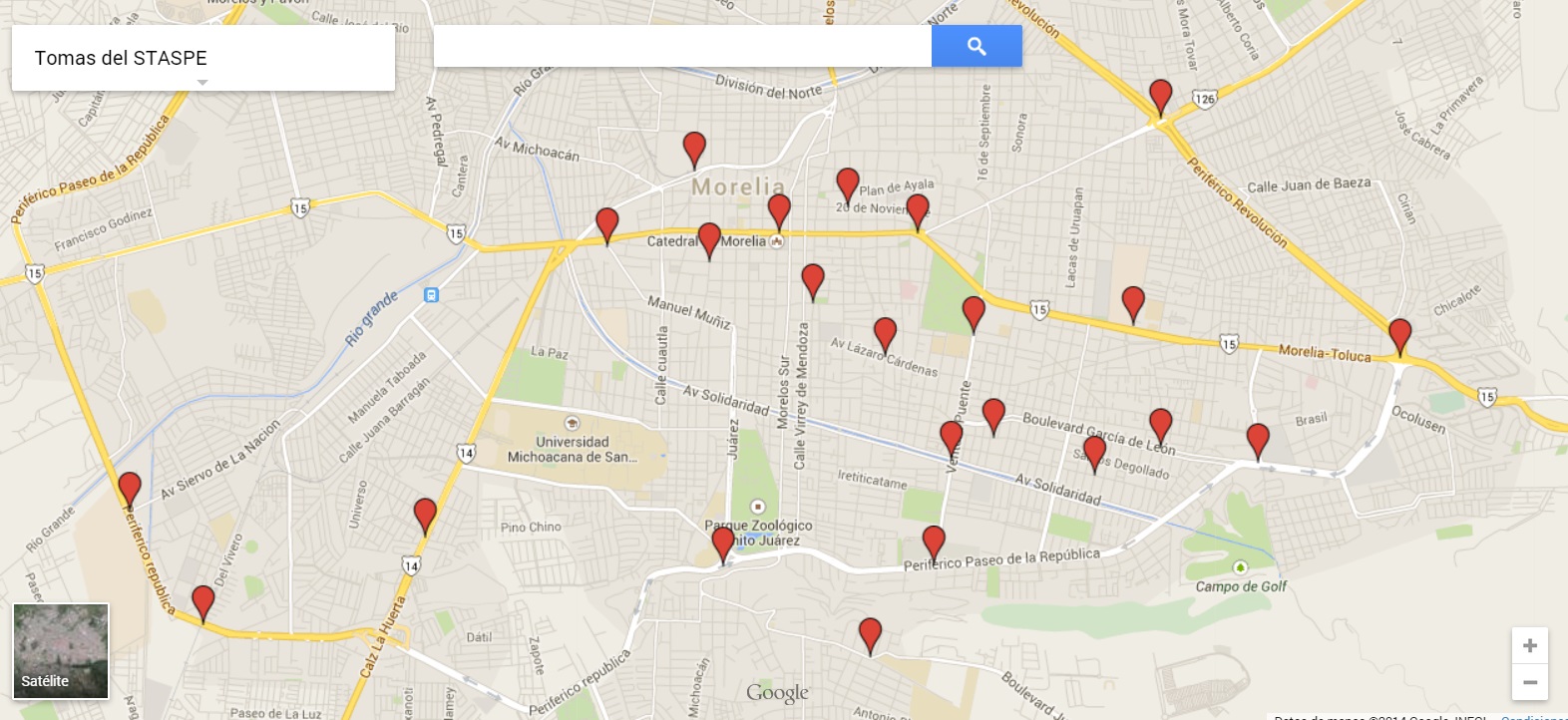 bloqueos STASPE en Morelia mapa