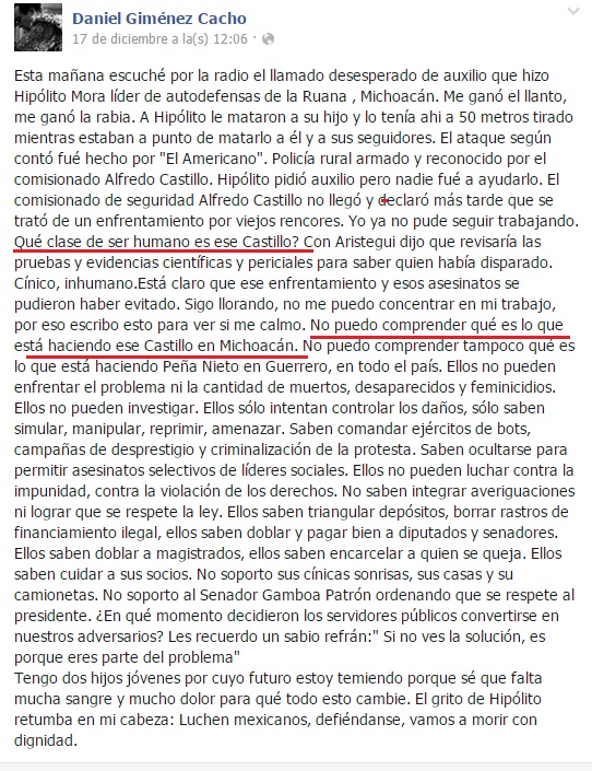 comisionado castillo giménez cacho carta