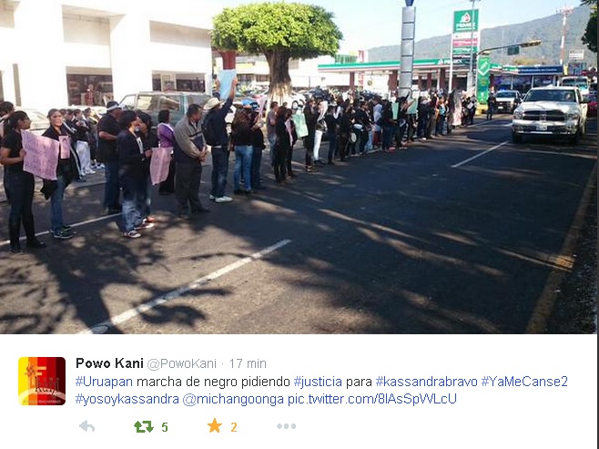 kassandra manifestación uruapan 1