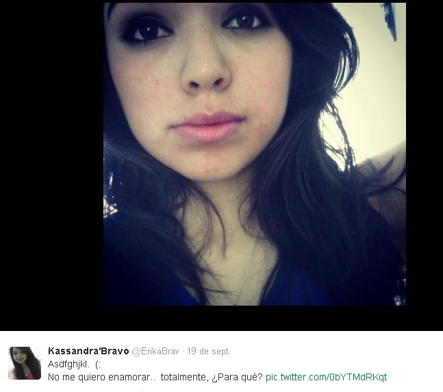 kassandra no me quiero enamorar tuit