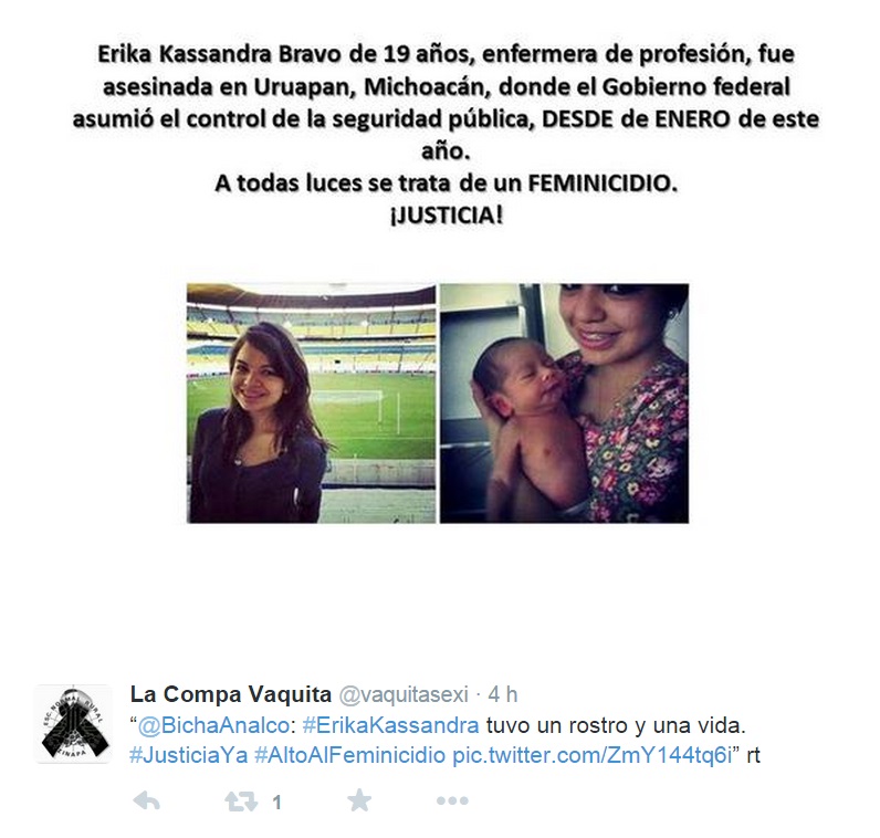 tuits justicia por Erika chavita asesinada de Uruapan 3