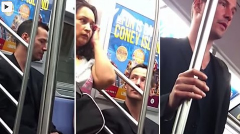 Keanu Reeves cede su asiento a una mujer en el metro