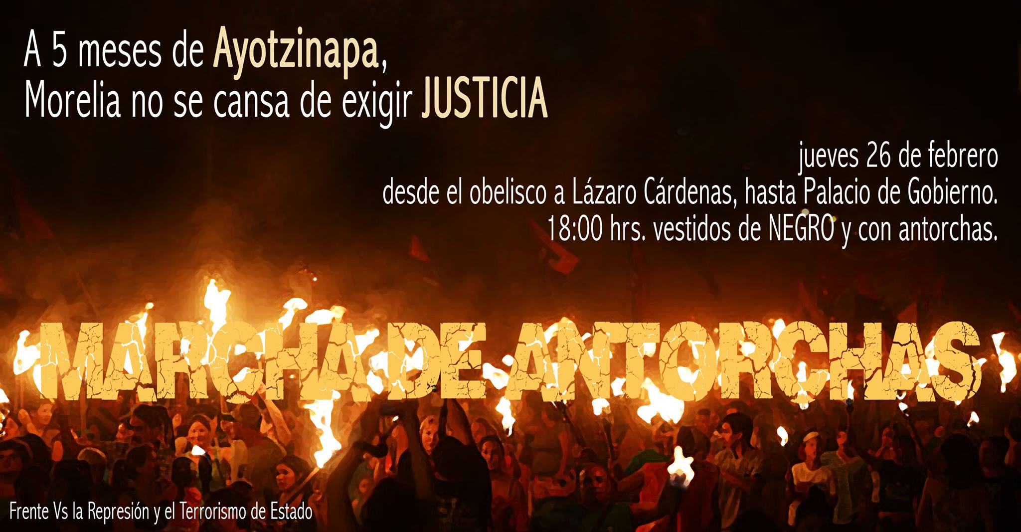 morelia manifestación antorchas ayotzinapa 5 meses