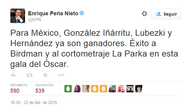 peña nieto los oscar felicitaciones