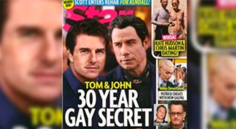 Tom Cruise y John Travolta romance revista portada