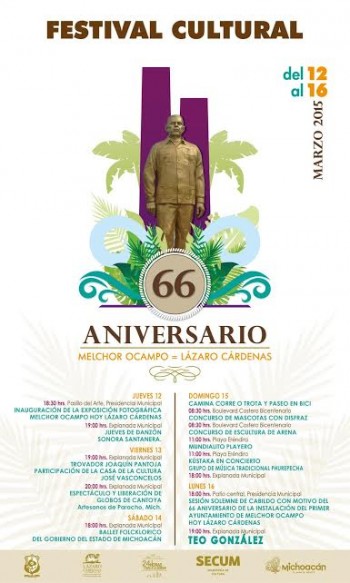 cartel aniversario Lázaro Cárdenas