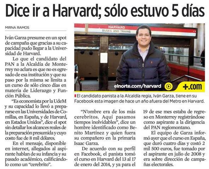 reportaje El Norte Iván Garza Harvard