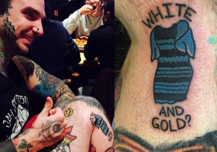 se tatua el vestido que puso de cabeza al mundo azul blanco dorado negro