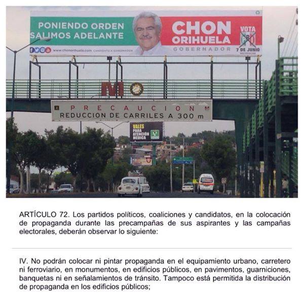 Propaganda PRI Chon Orihuela ley