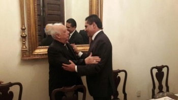 Silvano Aureoles con Cardenal Alberto Suárez Inda
