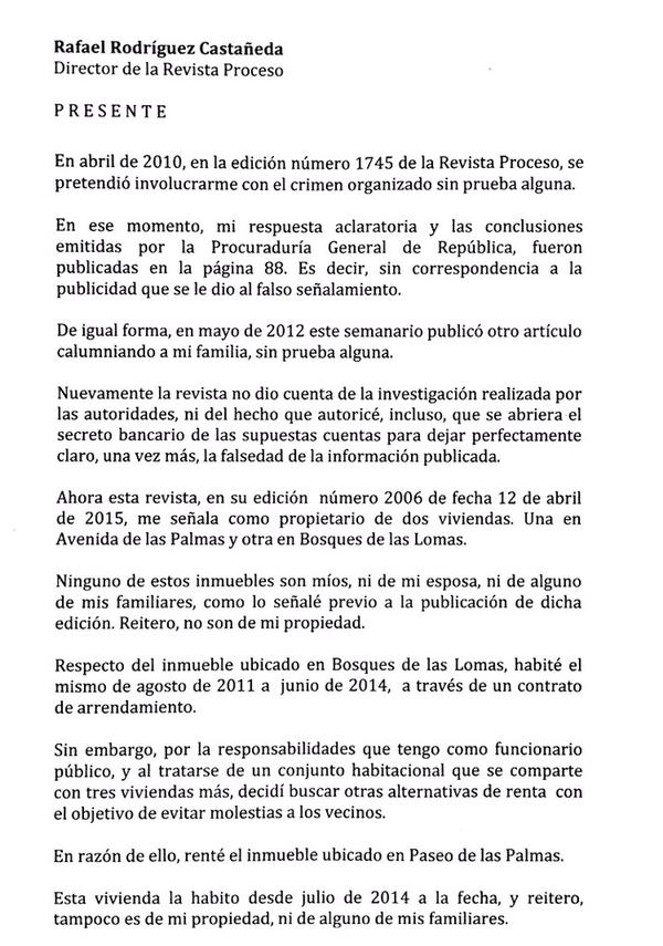comunicado Osorio Chong casas Proceso