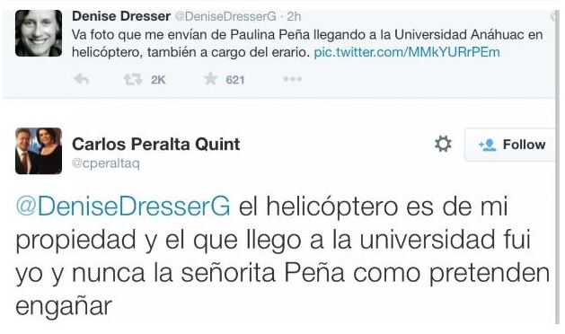 paulina peña helicóptero empresario vs denise dresser