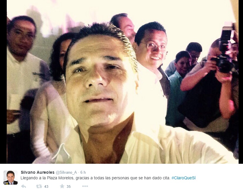 Primera foto que compartió en redes sociales Silvano en el arranque de su campaña