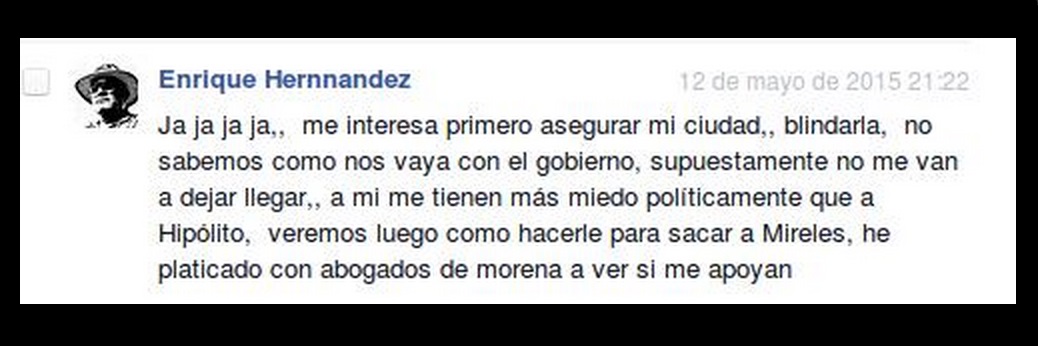 Enrique Hernández no me van a dejar llegar mensaje Facebook Valor Por Michoacán