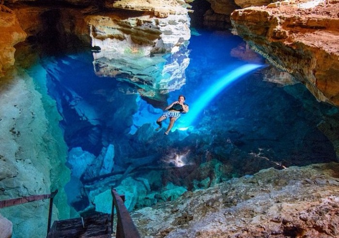 Increíble Imágenes De La Maravillosa Agua Invisible Del Pozo Azul En Brasil