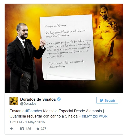 pep guardiola dorados sinaloa carta 2