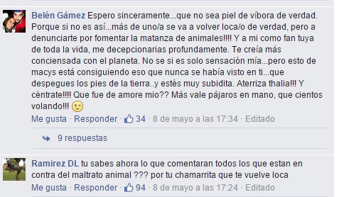 Rechazan Sus Fans A Thalía Por Presumir Chamarra De Piel De Víbora En Redes