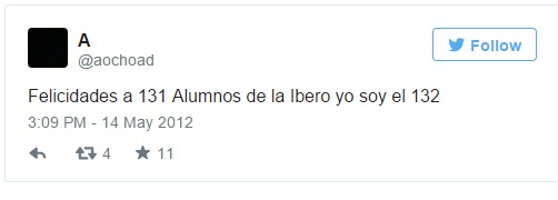yosoy132 a 3 años 1er tuit