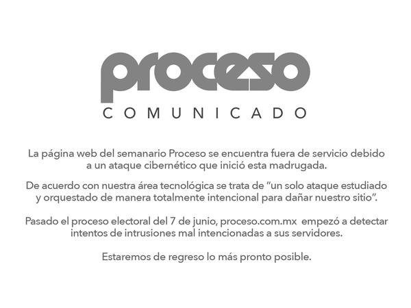 Comunicado PROCESO-ciber ataque