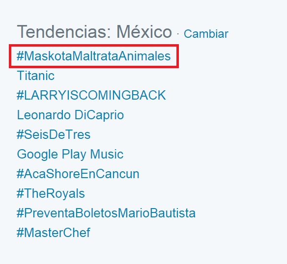 #MaskotaMaltrataAnimales TT