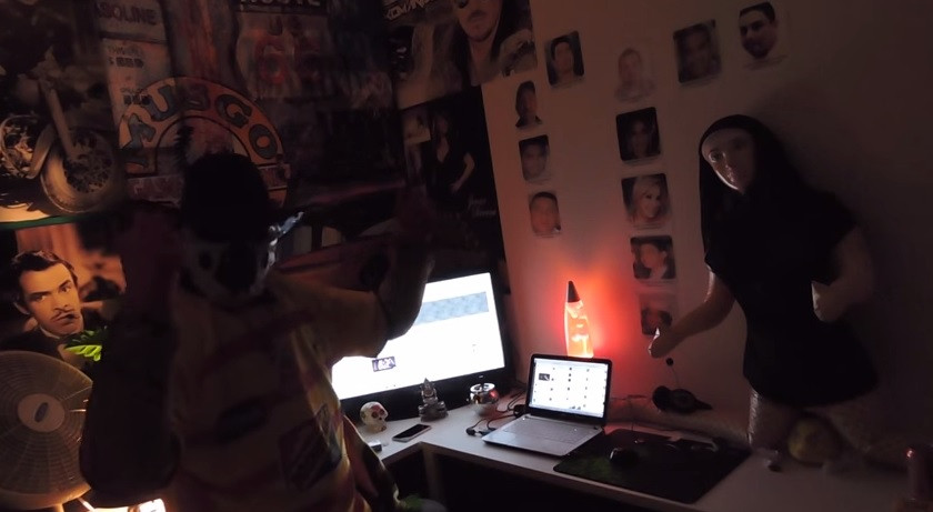 El personaje del Uchepo Vengador en su último video de La Tuta hablando de supuestas conexiones con Leonel Godoy