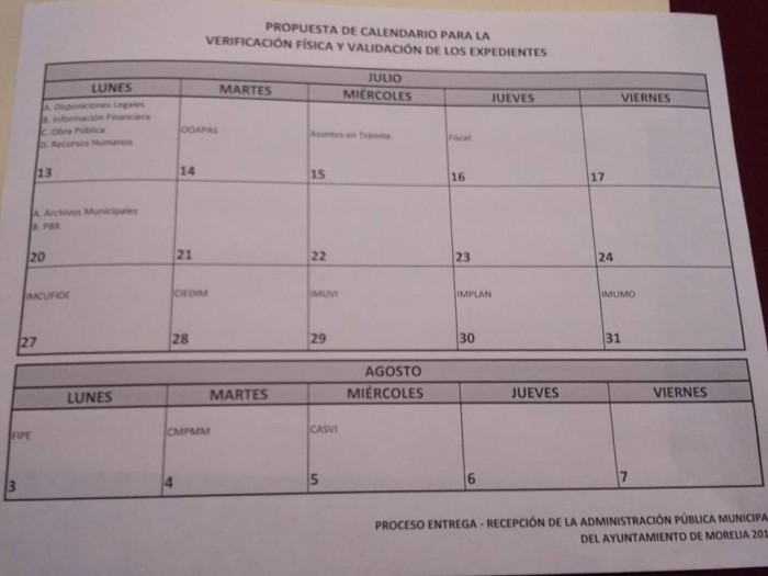 Expedientes Técnicos Regularán La Entrega-Recepción A La Nueva Administración Pública De Morelia