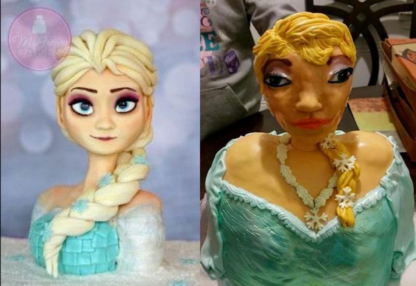 pastel de elsa horrible