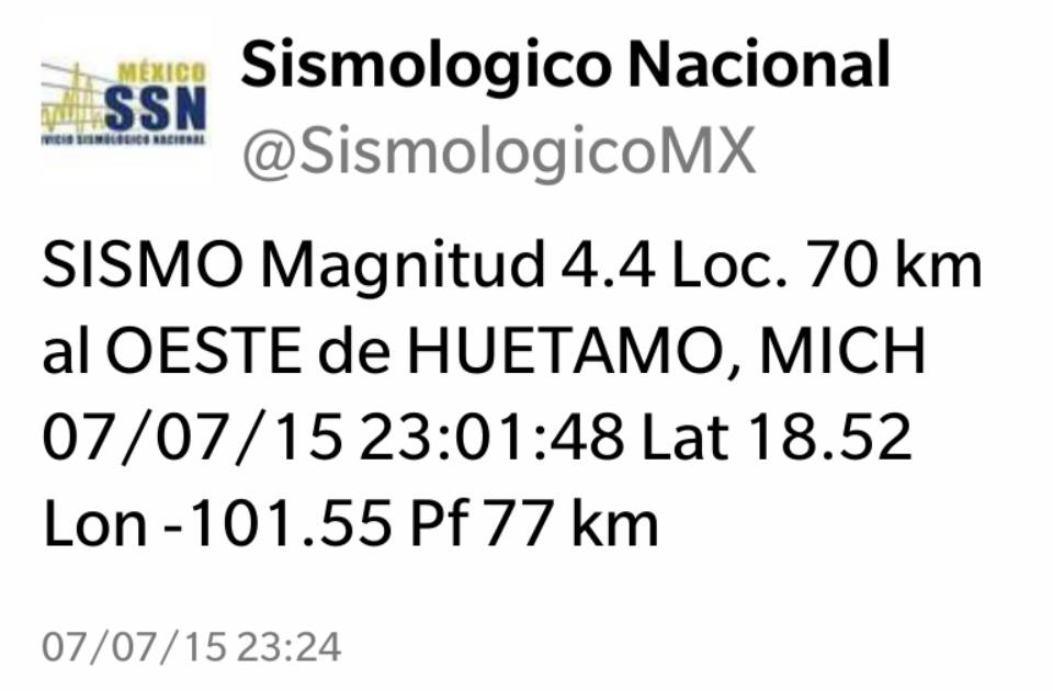 sismo huetamo