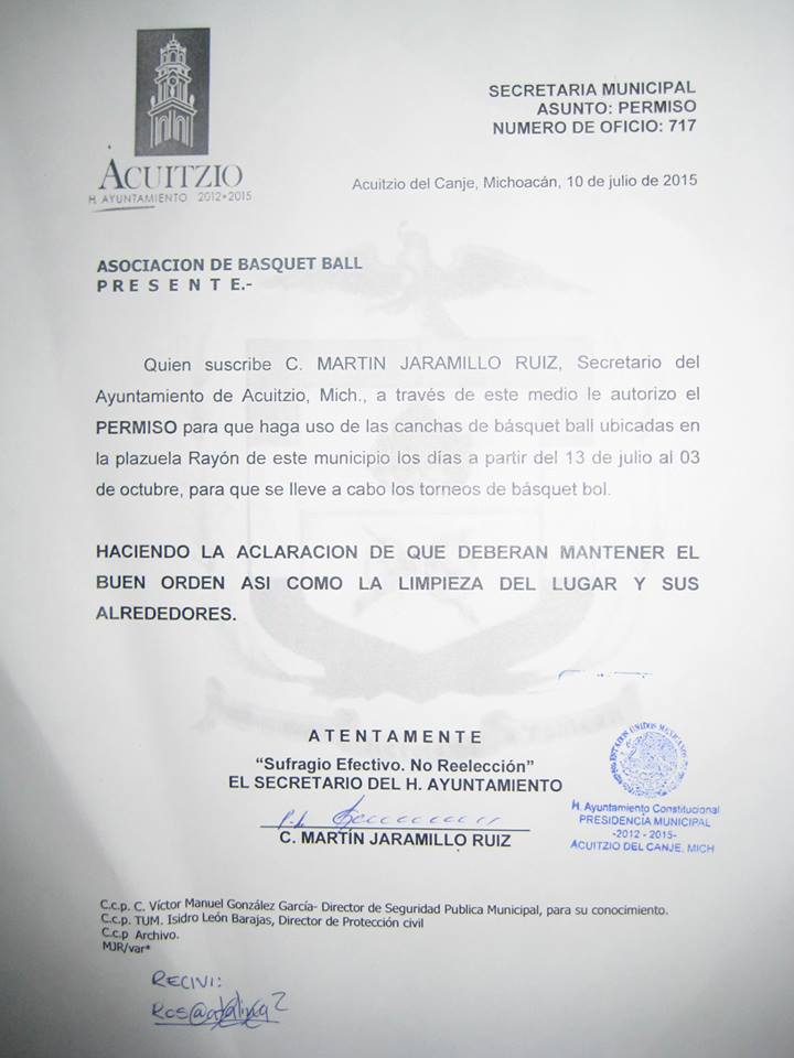 documento Asociación Basquet Acuitzio