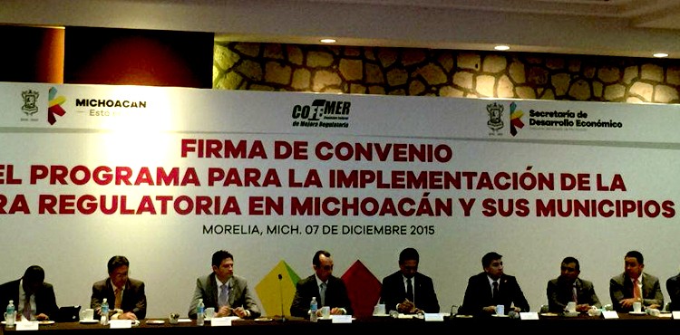 Firma de Convenio del Programa para la Implementación de la Mejora Reguladora en Michoacán y sus municipios