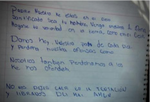 carta de padre nuestro de niño que se suicidó