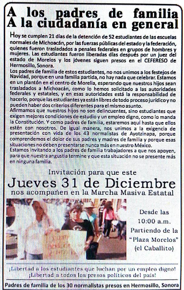 marcha cnte 31 de diciembre
