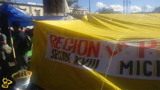planton-CNTE-centro-Morelia-plaza-Melchor-Ocampo-2