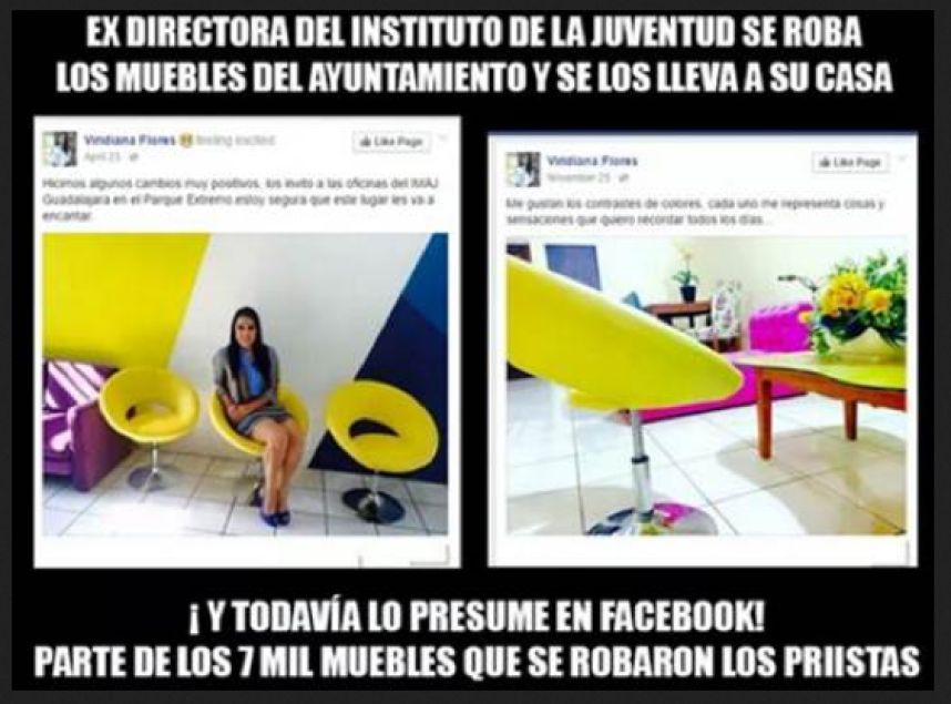 servidora que robó muebles en guadalajara