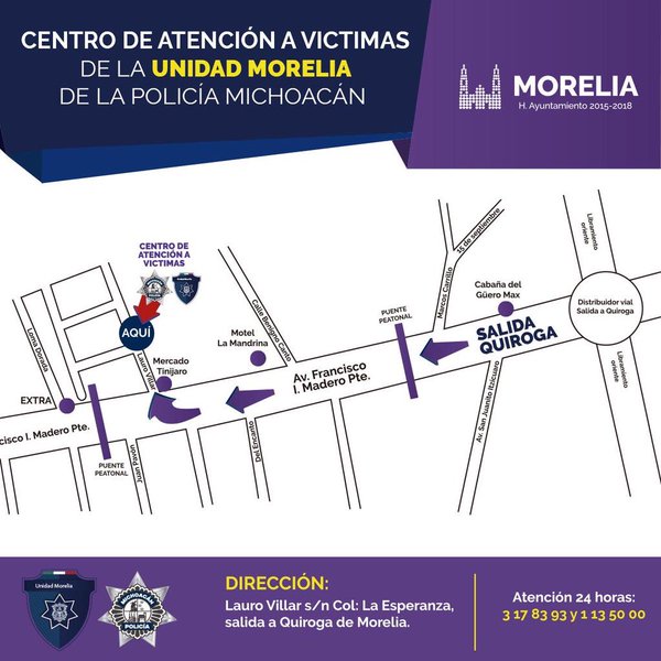 centro atención victimas morelia mapa