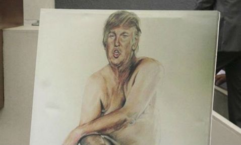 pintura de trump desnudo