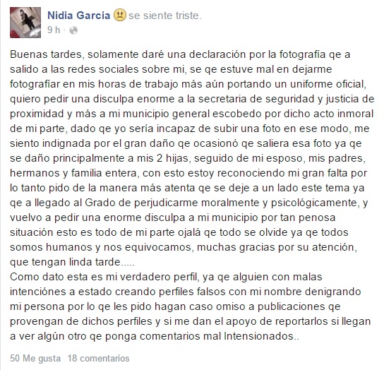 policia nuevo leon selfie suspendida