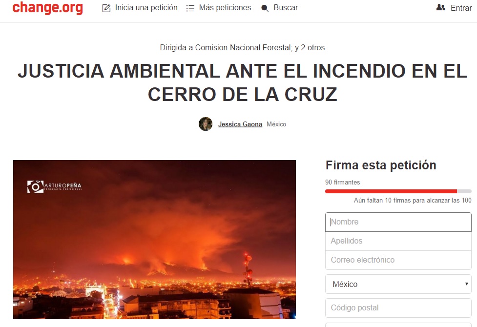 cerro de la cruz incendio change